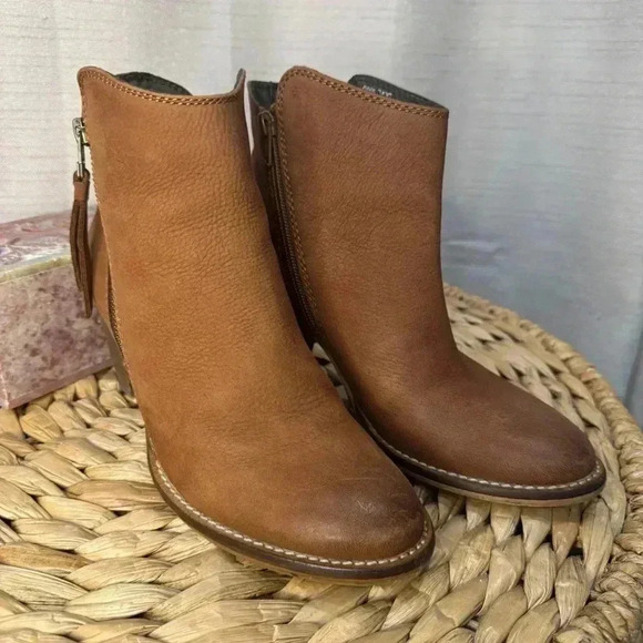 Steve Madden Whysper Leather Anke Boots Cognac Size 7. - Picture 4 of 11